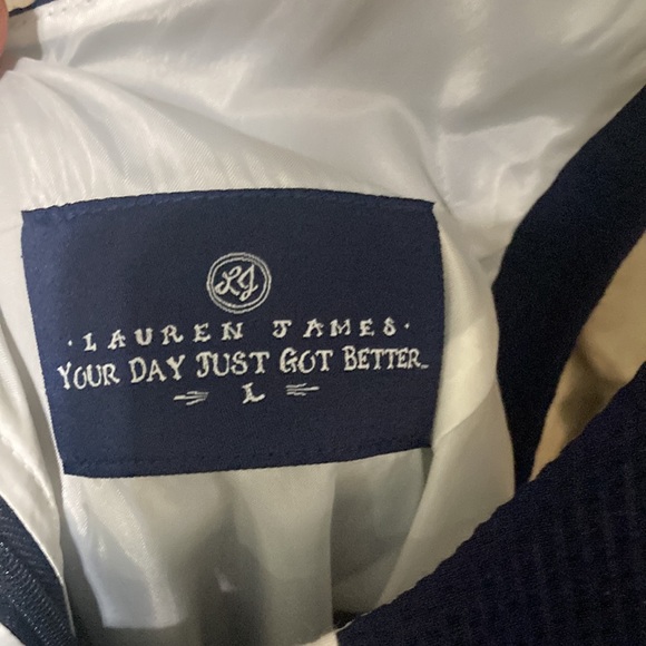 Like new sleeveless navy and white dress. - Picture 3 of 3